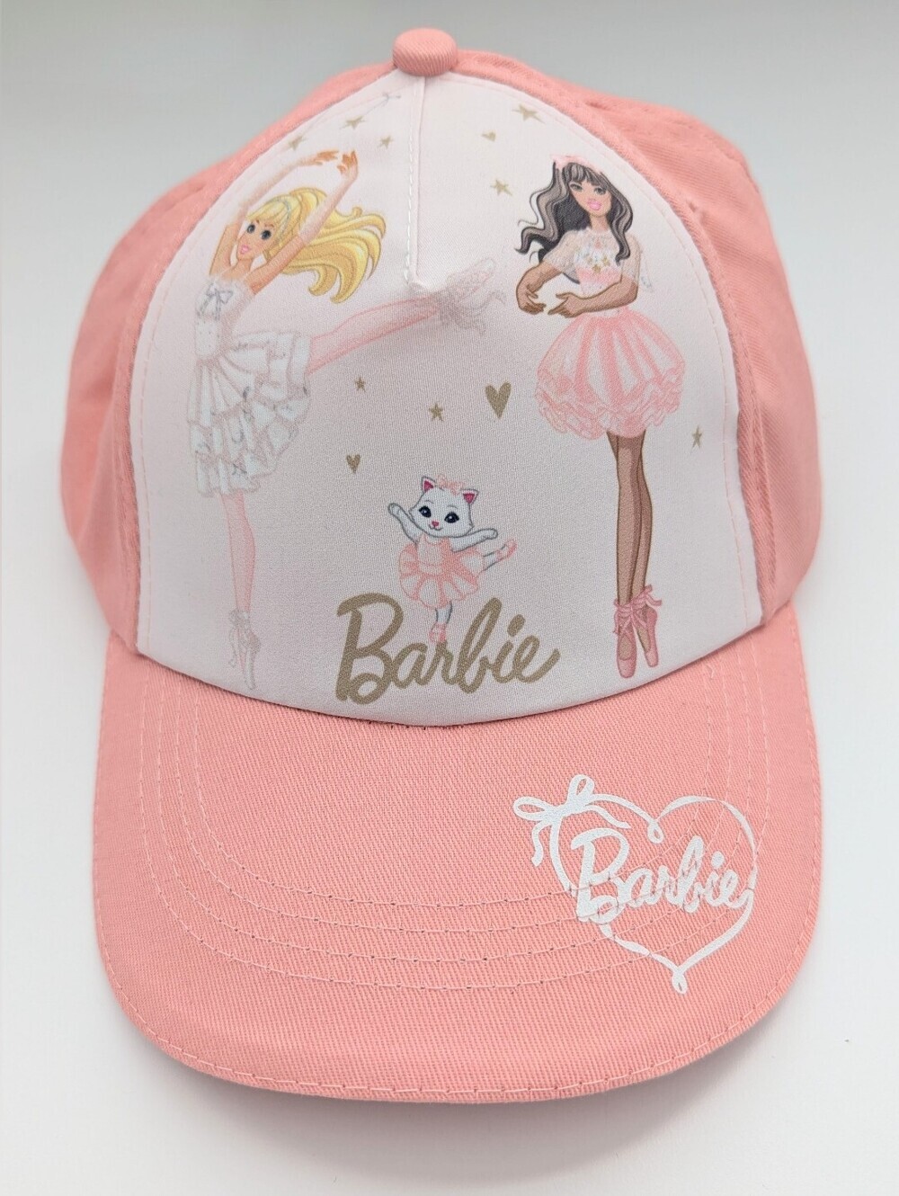 NWT Barbie Kids (Age 3+) Peach Colored Adjustable Ballerina Baseball Cap/Sunhat